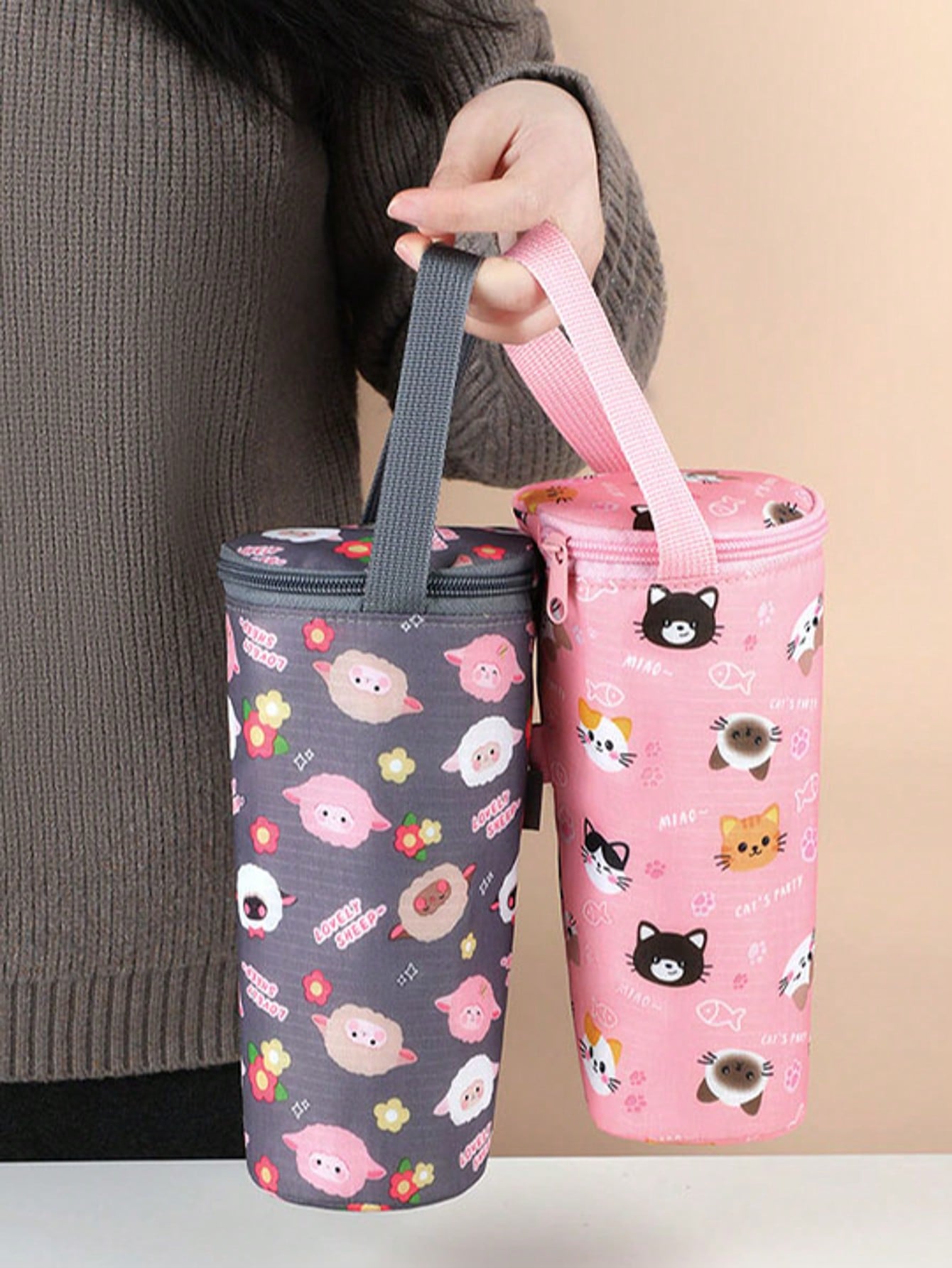 1pc Fashion Milk Tea Insulation And Refrigeration Package, Outdoor Office Reusable Portable Portable Cup Cover, Non-Food Contact Materials, Teacher
