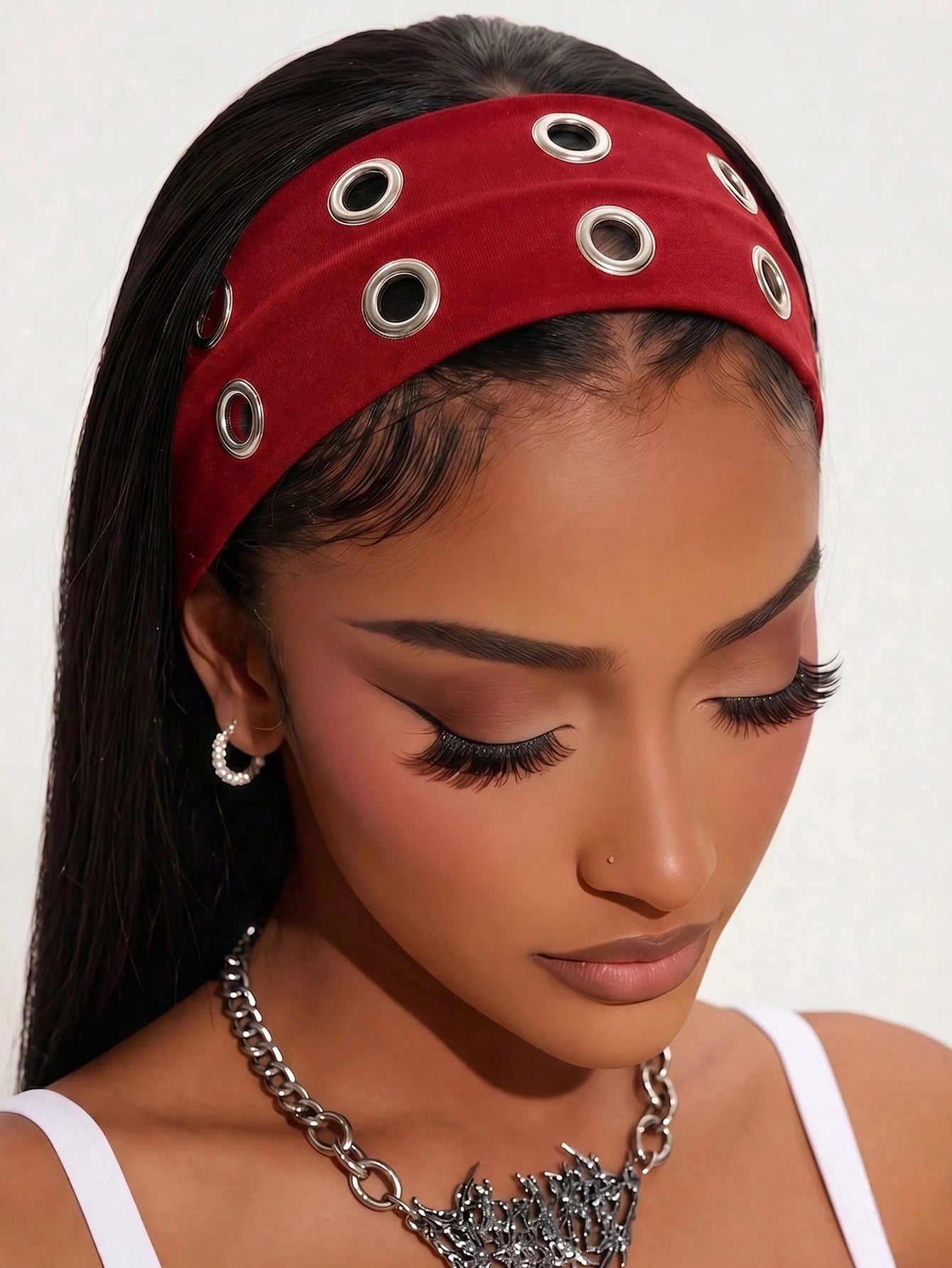 1pc Fashion Punk Gothic Soft Anti-Slip Elastic Hollow Out Headband, Beach Yoga Sports Casual Daily Hair Hoop