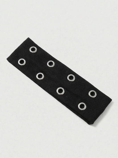 1pc Fashion Punk Gothic Soft Anti-Slip Elastic Hollow Out Headband, Beach Yoga Sports Casual Daily Hair Hoop