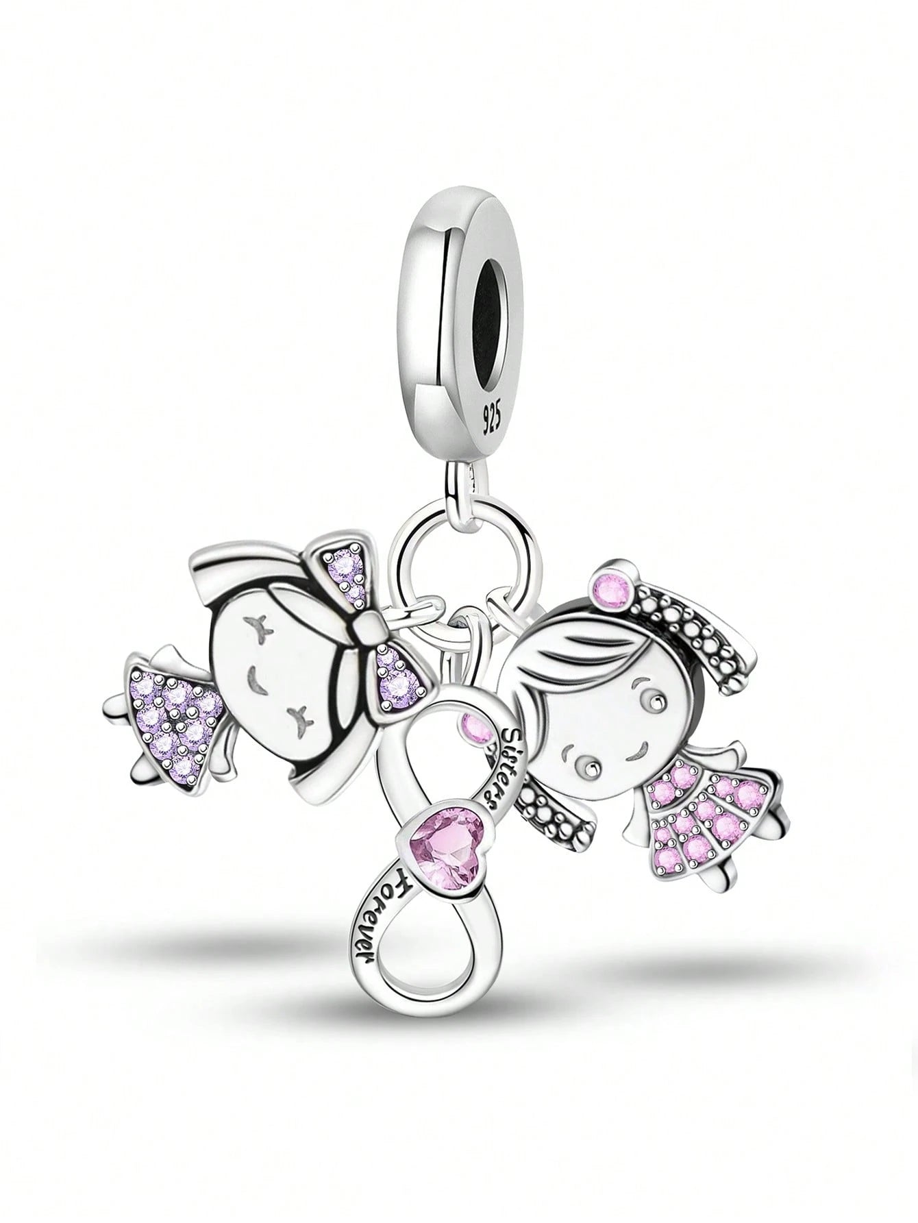 1pc Fashionable Shiny Infinity Pendant Beads, Suitable For DIY Bracelets And Women Jewelry