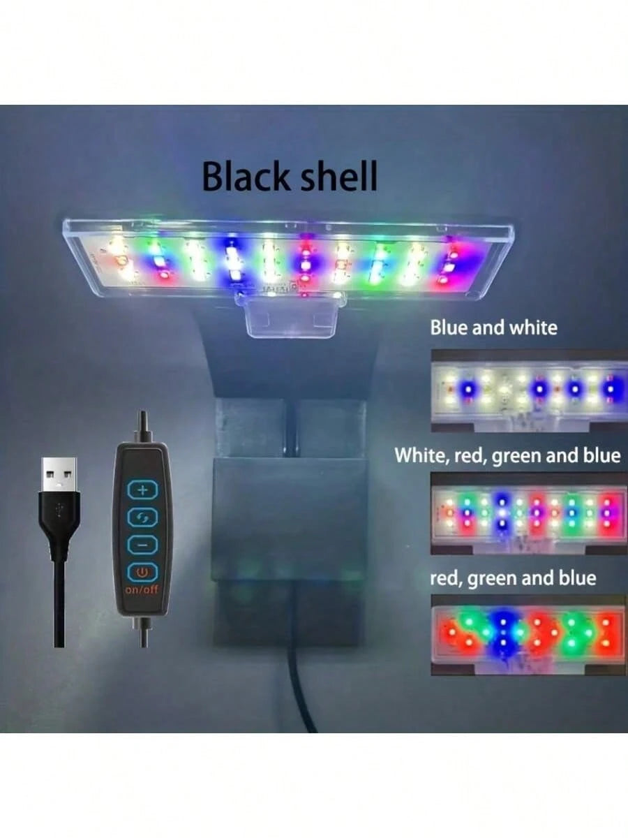 1pc Fish Tank Light, Aquarium Light- USB Powered, 10 Brightness Levels And 3 Lighting Modes- Suitable For Freshwater/Saltwater Fish Tanks, Aquarium Lighting, Aquatic Plants And Underwater Landscape