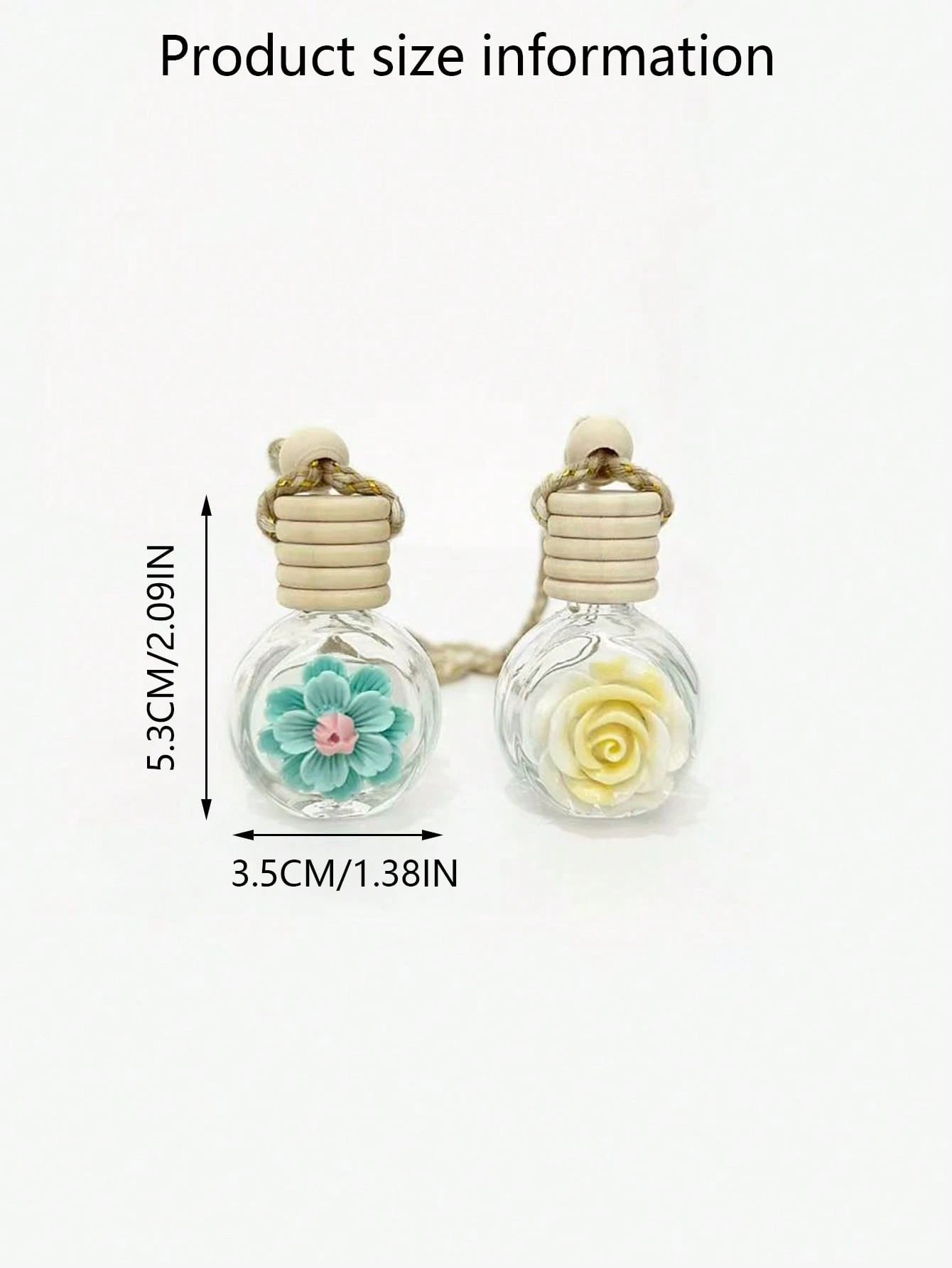 1pc Flower Perfume Bottle Car Rearview Mirror Hanging Decor, Fragrance Diffuser Accessory, Suitable For Men And Women