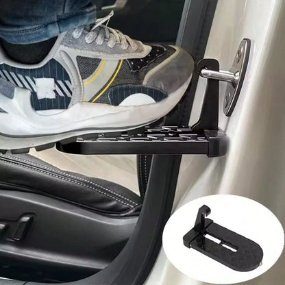 1pc Foldable Roof Rack Step Door Pedal Multi-Functional Universal Lock Foot Pedal Aluminum Alloy Safety Car Accessory