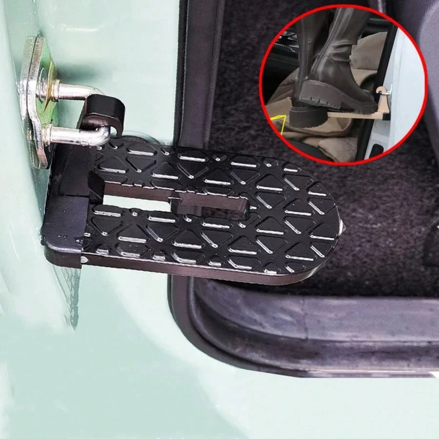 1pc Foldable Roof Rack Step Door Pedal Multi-Functional Universal Lock Foot Pedal Aluminum Alloy Safety Car Accessory