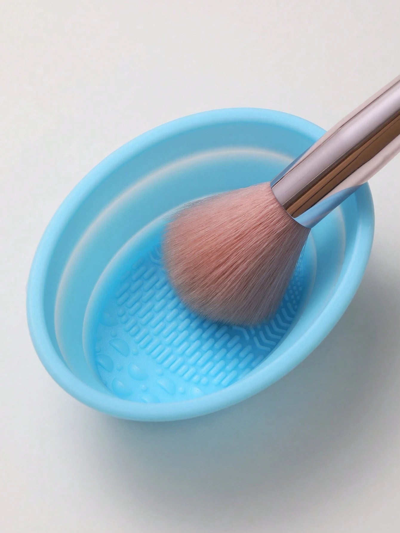 1pc Foldable Silicone Makeup Brush Cleaning Bowl- Etercycle Portable Cleaning Tool For Makeup Brushes, Puffs And Sponges