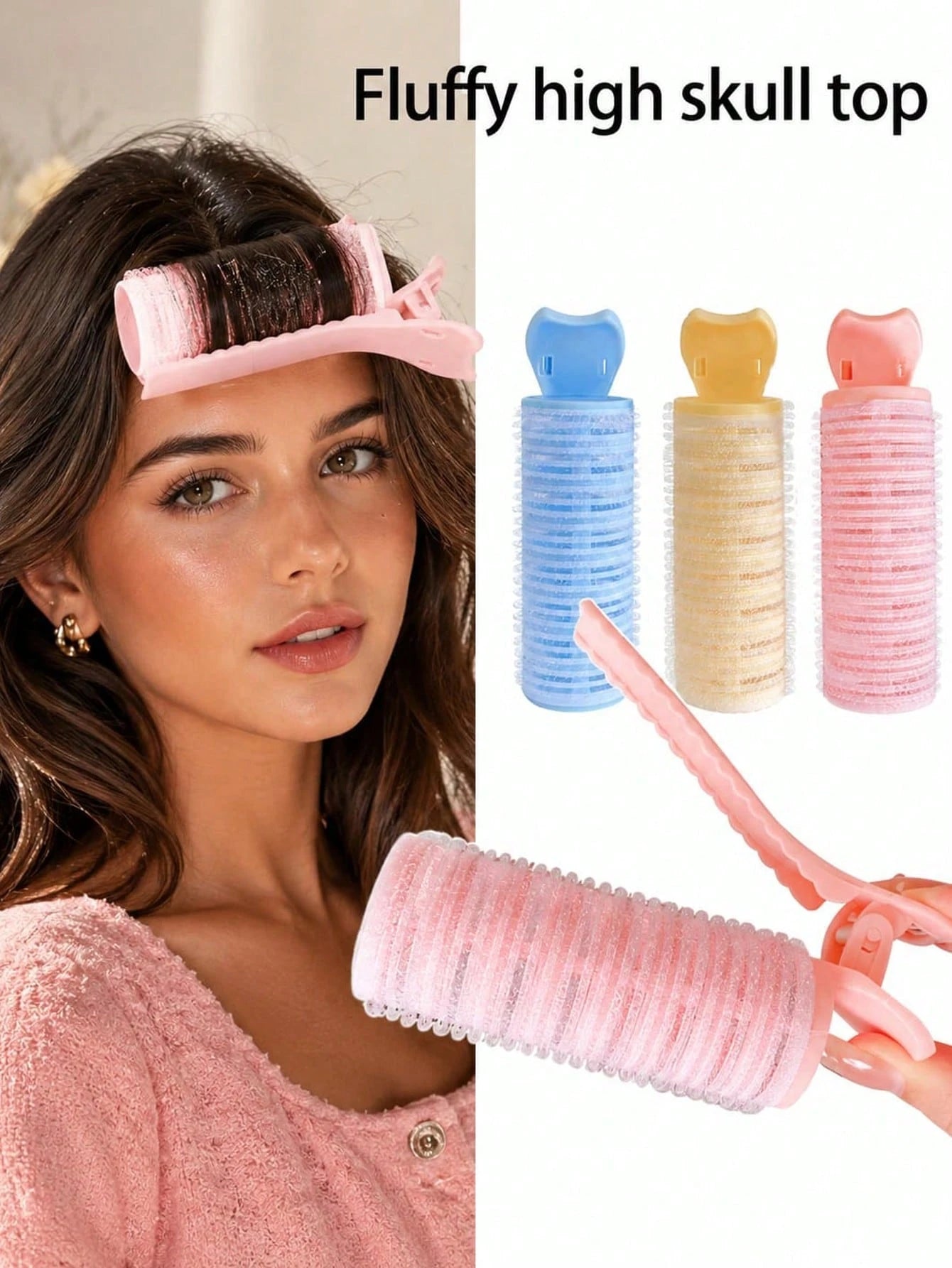 1pc French Style New Curly Hair Clip, Student Fluffy Root Clip, Slouchy Style Curly Hair Clip, Top Root Clip, Airy Bangs Curly Hair Clip, Back To School Travel Vacation Essential Women's Hair Accessor