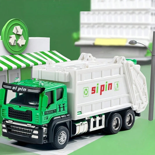 1pc Functional Garbage Truck Alloy Model Car- Realistic Mini Scale Collectible Toy Car, Vivid Details, Ideal For Children's Creative Play, Toy Car Enthusiasts' Collection And Desktop Display, Suitabl