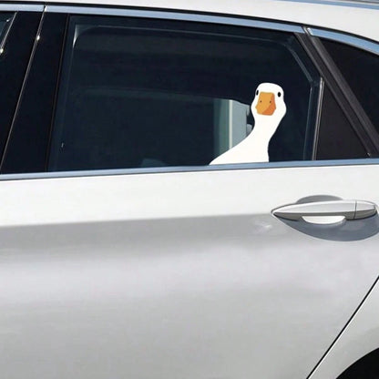1PC Funny Big Duck Car Sticker, Cute Tilted Head Design Eye-Catching And Appealing, High-Definition Printing With Vibrant Colors, Self-Adhesive Design No Damage To Car Paint, Daily Car Use Personalize