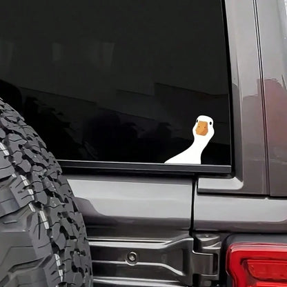 1PC Funny Big Duck Car Sticker, Cute Tilted Head Design Eye-Catching And Appealing, High-Definition Printing With Vibrant Colors, Self-Adhesive Design No Damage To Car Paint, Daily Car Use Personalize