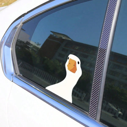 1PC Funny Big Duck Car Sticker, Cute Tilted Head Design Eye-Catching And Appealing, High-Definition Printing With Vibrant Colors, Self-Adhesive Design No Damage To Car Paint, Daily Car Use Personalize