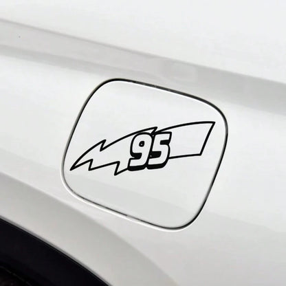 1pc Funny Car Sticker 95 Lightning Symbol Vinyl Waterproof Sun-Proof Car Bumper Decoration Retro Racing Number Waterproof Decal Accessory Motorcycle Electric Scooter Scratch Cover Decorative Sticker