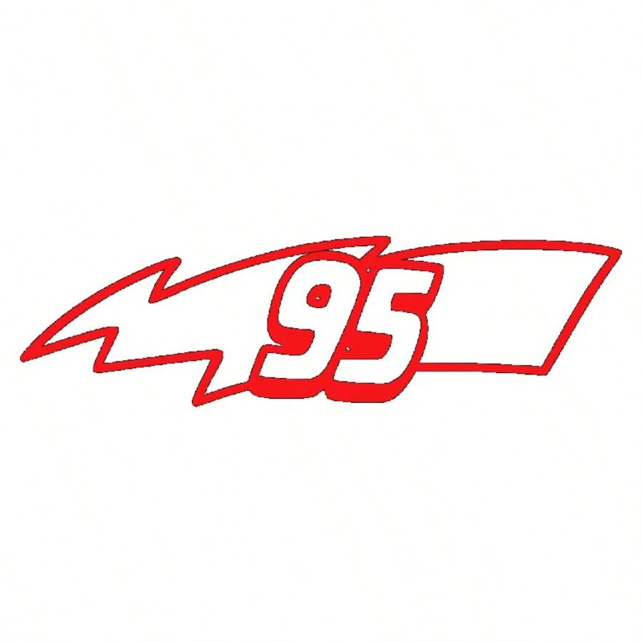 1pc Funny Car Sticker 95 Lightning Symbol Vinyl Waterproof Sun-Proof Car Bumper Decoration Retro Racing Number Waterproof Decal Accessory Motorcycle Electric Scooter Scratch Cover Decorative Sticker
