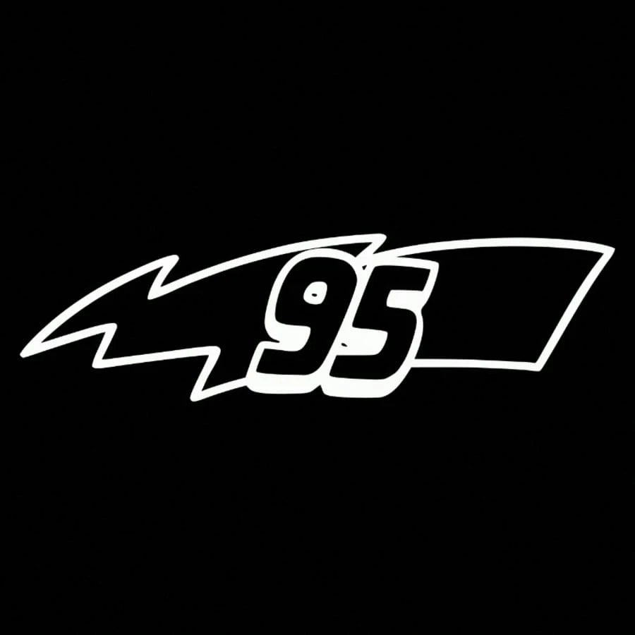 1pc Funny Car Sticker 95 Lightning Symbol Vinyl Waterproof Sun-Proof Car Bumper Decoration Retro Racing Number Waterproof Decal Accessory Motorcycle Electric Scooter Scratch Cover Decorative Sticker
