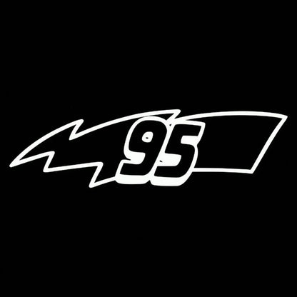 1pc Funny Car Sticker 95 Lightning Symbol Vinyl Waterproof Sun-Proof Car Bumper Decoration Retro Racing Number Waterproof Decal Accessory Motorcycle Electric Scooter Scratch Cover Decorative Sticker