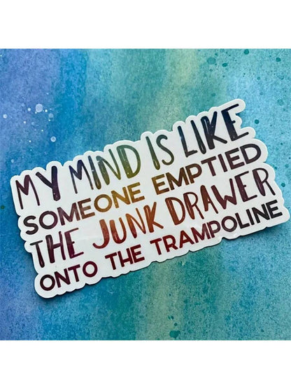 1pc Funny Pop Culture 3-Inch Removable Outdoor Waterproof Vinyl Creative Gift Mental Health Sticker "Funny Quotes Sticker" "Humor Sticker" "Junk Drawer Quotes Sticker" "Mental Health Sticker" "Life Is