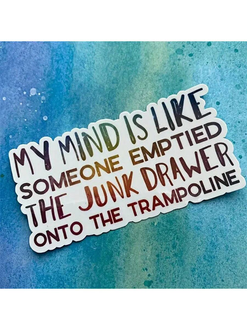 1pc Funny Pop Culture 3-Inch Removable Outdoor Waterproof Vinyl Creative Gift Mental Health Sticker "Funny Quotes Sticker" "Humor Sticker" "Junk Drawer Quotes Sticker" "Mental Health Sticker" "Life Is