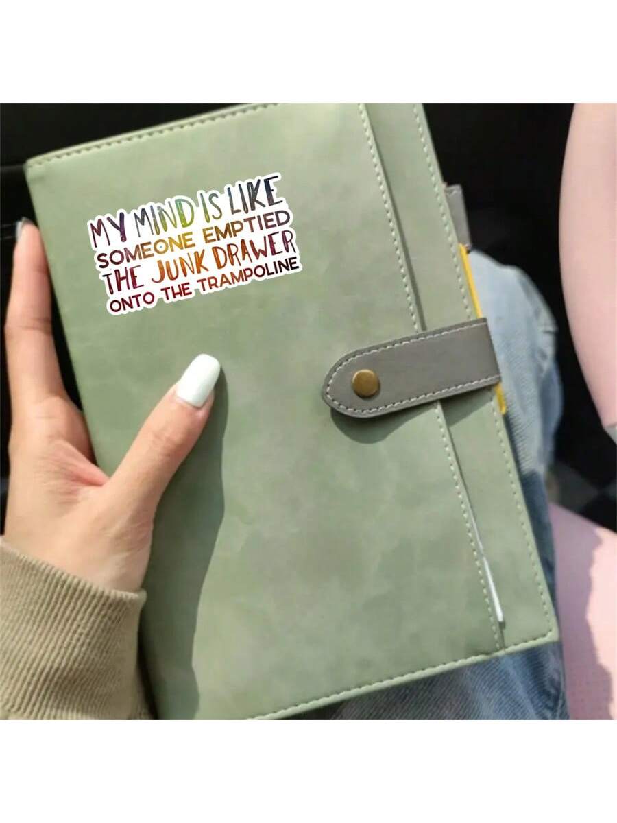 1pc Funny Pop Culture 3-Inch Removable Outdoor Waterproof Vinyl Creative Gift Mental Health Sticker "Funny Quotes Sticker" "Humor Sticker" "Junk Drawer Quotes Sticker" "Mental Health Sticker" "Life Is