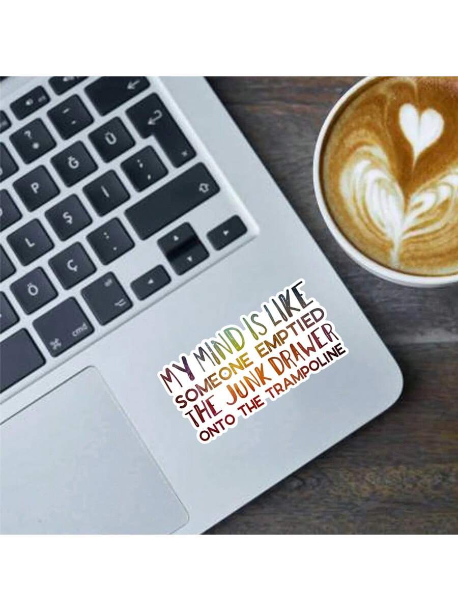 1pc Funny Pop Culture 3-Inch Removable Outdoor Waterproof Vinyl Creative Gift Mental Health Sticker "Funny Quotes Sticker" "Humor Sticker" "Junk Drawer Quotes Sticker" "Mental Health Sticker" "Life Is