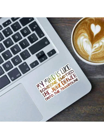 1pc Funny Pop Culture 3-Inch Removable Outdoor Waterproof Vinyl Creative Gift Mental Health Sticker "Funny Quotes Sticker" "Humor Sticker" "Junk Drawer Quotes Sticker" "Mental Health Sticker" "Life Is