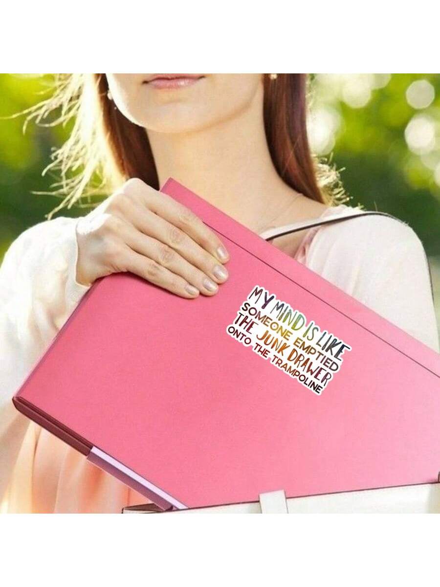 1pc Funny Pop Culture 3-Inch Removable Outdoor Waterproof Vinyl Creative Gift Mental Health Sticker "Funny Quotes Sticker" "Humor Sticker" "Junk Drawer Quotes Sticker" "Mental Health Sticker" "Life Is