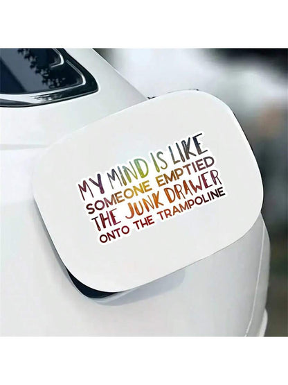 1pc Funny Pop Culture 3-Inch Removable Outdoor Waterproof Vinyl Creative Gift Mental Health Sticker "Funny Quotes Sticker" "Humor Sticker" "Junk Drawer Quotes Sticker" "Mental Health Sticker" "Life Is