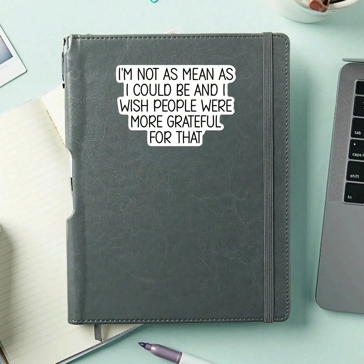 1PC Funny Sarcastic Saying Sticker, I'm Not As Mean Slogan Quote Vinyl Decal For Laptop Water Bottle Notebook, Waterproof Adult Humor Decal Sticker, Aesthetic Stationery Scrapbook Accessories Gift For