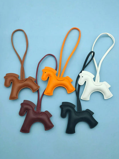 1pc Galloping Horse And Dog Keychain- PU Leather Equestrian Charm, 14 Colors- Adjustable Strap For Keys, Bags, Phone Chains