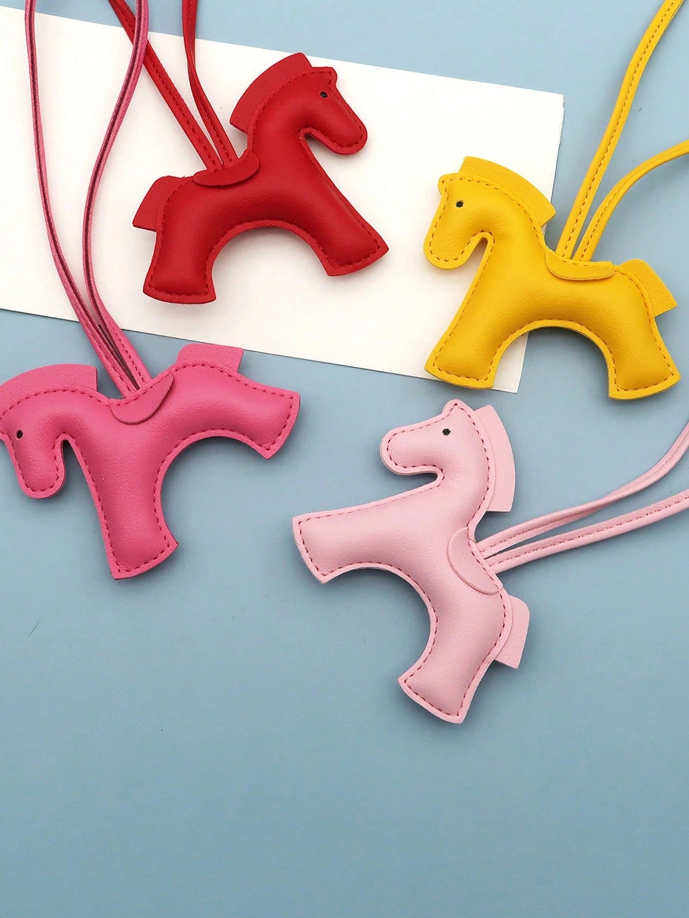 1pc Galloping Horse And Dog Keychain- PU Leather Equestrian Charm, 14 Colors- Adjustable Strap For Keys, Bags, Phone Chains