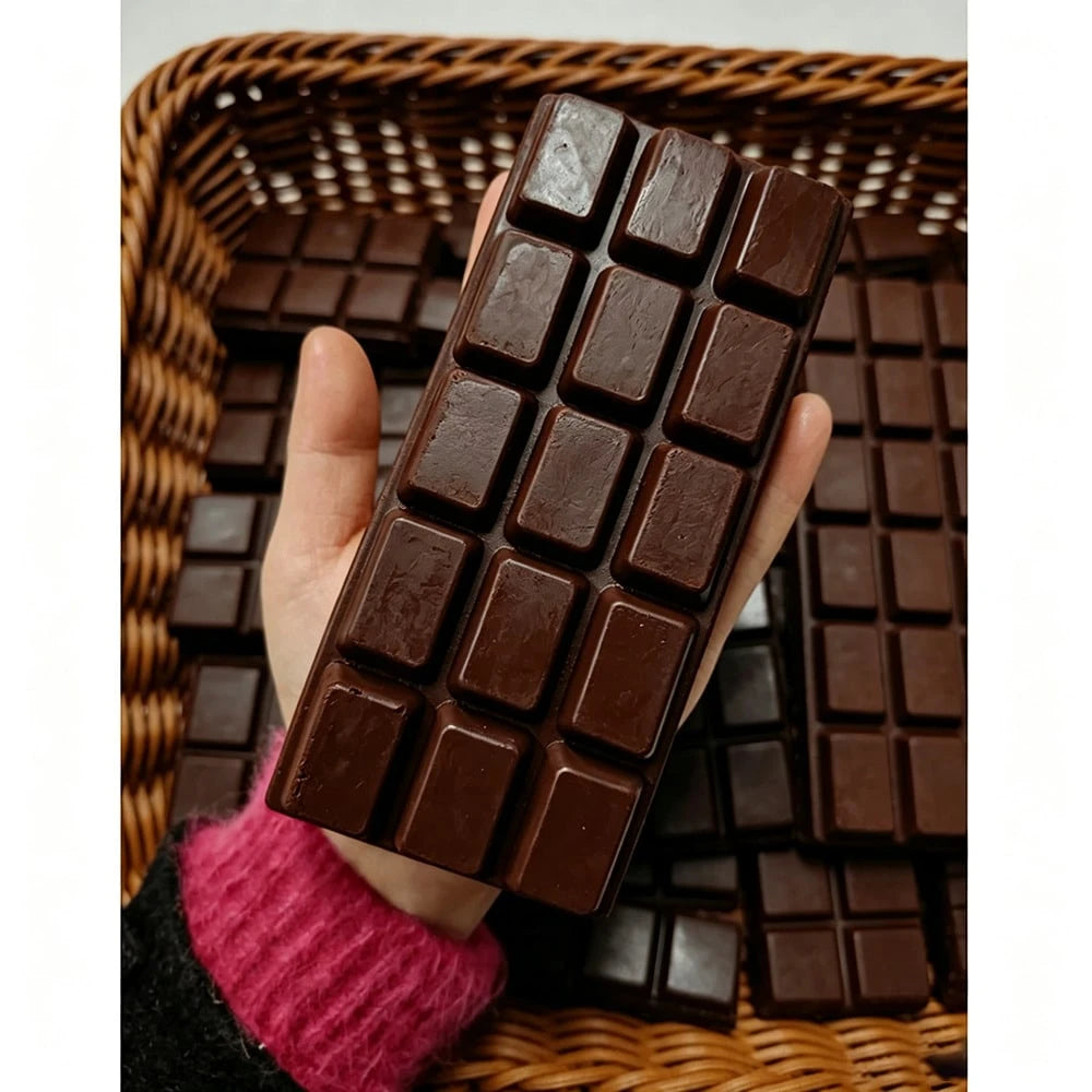 1pc Gentle Squeeze Squishy Polyurethane Chocolate Keyboard Squishy, Modern Aesthetic Style Light Milk Cocoa Brown Block Keyboard Shape Embossed Grid Texture Anxiety Release Mood Calm Fidget Squeeze To