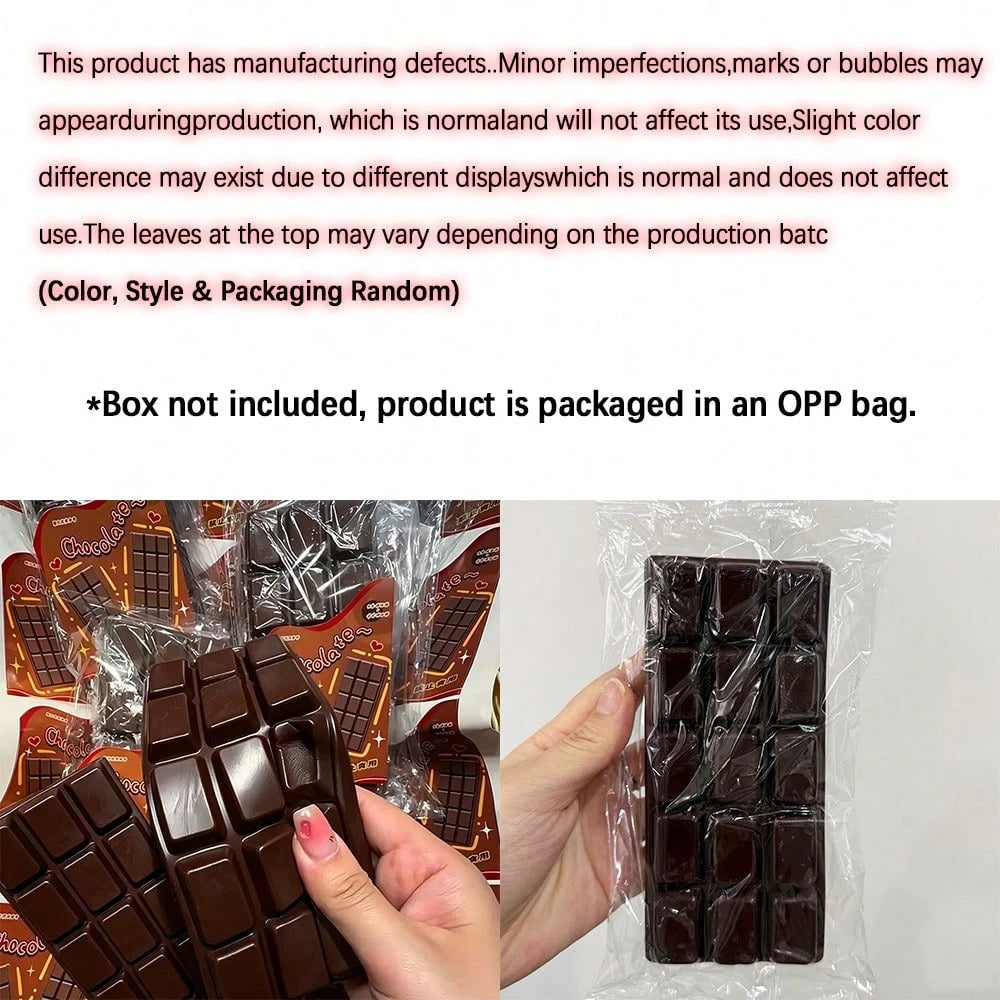 1pc Gentle Squeeze Squishy Polyurethane Chocolate Keyboard Squishy, Modern Aesthetic Style Light Milk Cocoa Brown Block Keyboard Shape Embossed Grid Texture Anxiety Release Mood Calm Fidget Squeeze To