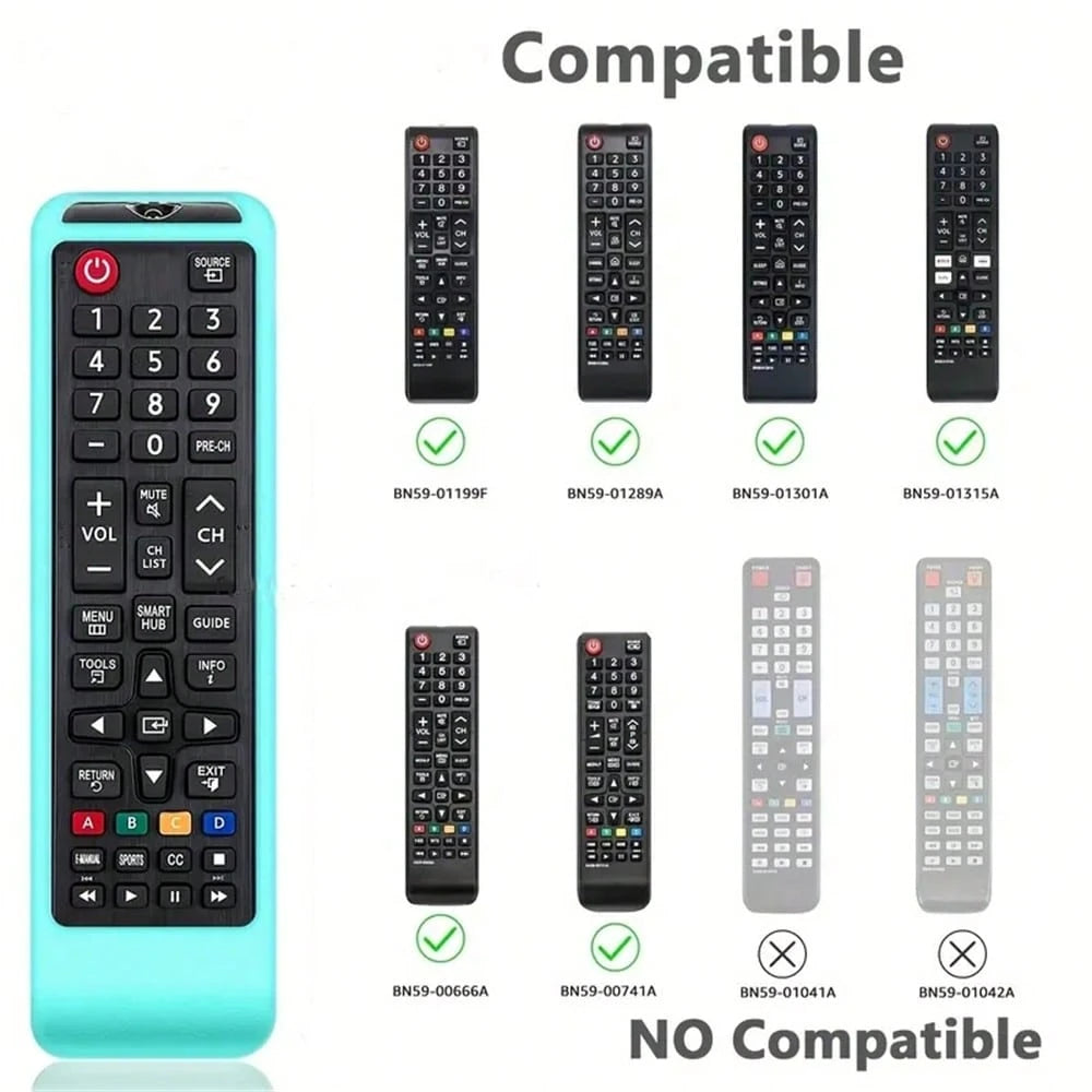 1PC Glow In The Dark Case Cover For Samsun TV Remote Control- Fits BN59-01199F BN59-01289A BN59-01301A BN59-01315A BN59-00666A BN59-00741A Model, Silicone Universal Smart TV Remote Replacement Sleeve