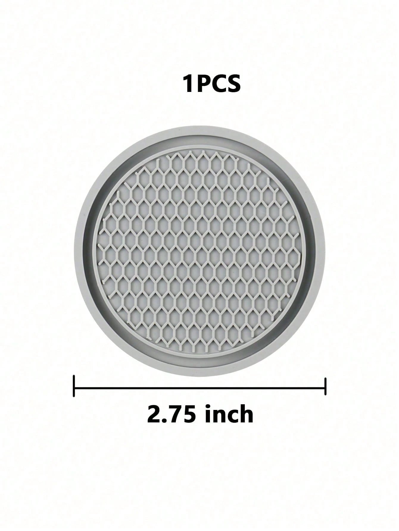 1pc Gray Honeycomb Silicone Car Cup Holder, Universal Car Interior Accessories Cup Mat