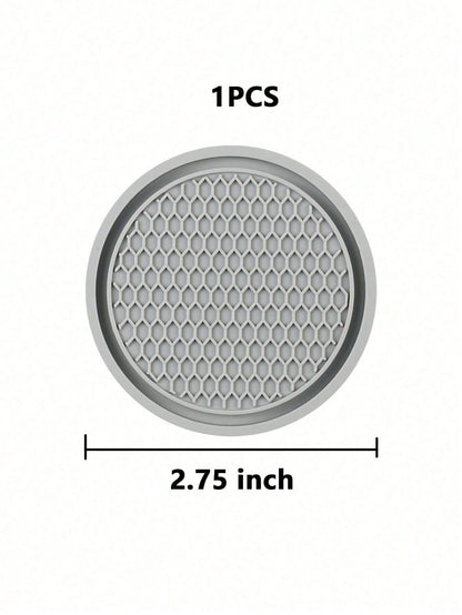 1pc Gray Honeycomb Silicone Car Cup Holder, Universal Car Interior Accessories Cup Mat