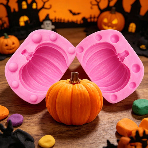 1pc Halloween Cartoon Simple Pumpkin Shaped Silicone Mold, Soap And Clay Handmade Mold, Epoxy Resin Mold, Holiday Decoration Props, Simple Demolding, Reusable Mold.