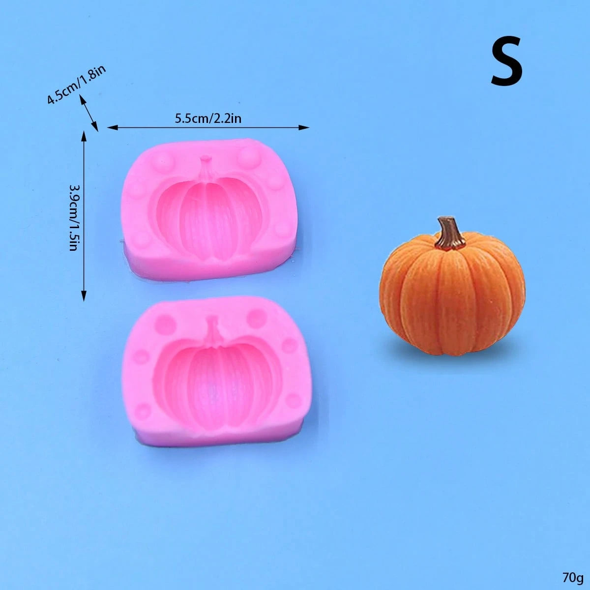 1pc Halloween Cartoon Simple Pumpkin Shaped Silicone Mold, Soap And Clay Handmade Mold, Epoxy Resin Mold, Holiday Decoration Props, Simple Demolding, Reusable Mold.