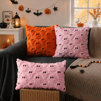 1Pc Halloween Pillow Covers 12x20 Inch Ghost Decor Beige Halloween Lumbar Pillow Covers Decorative For Halloween Home Decor For Sofa