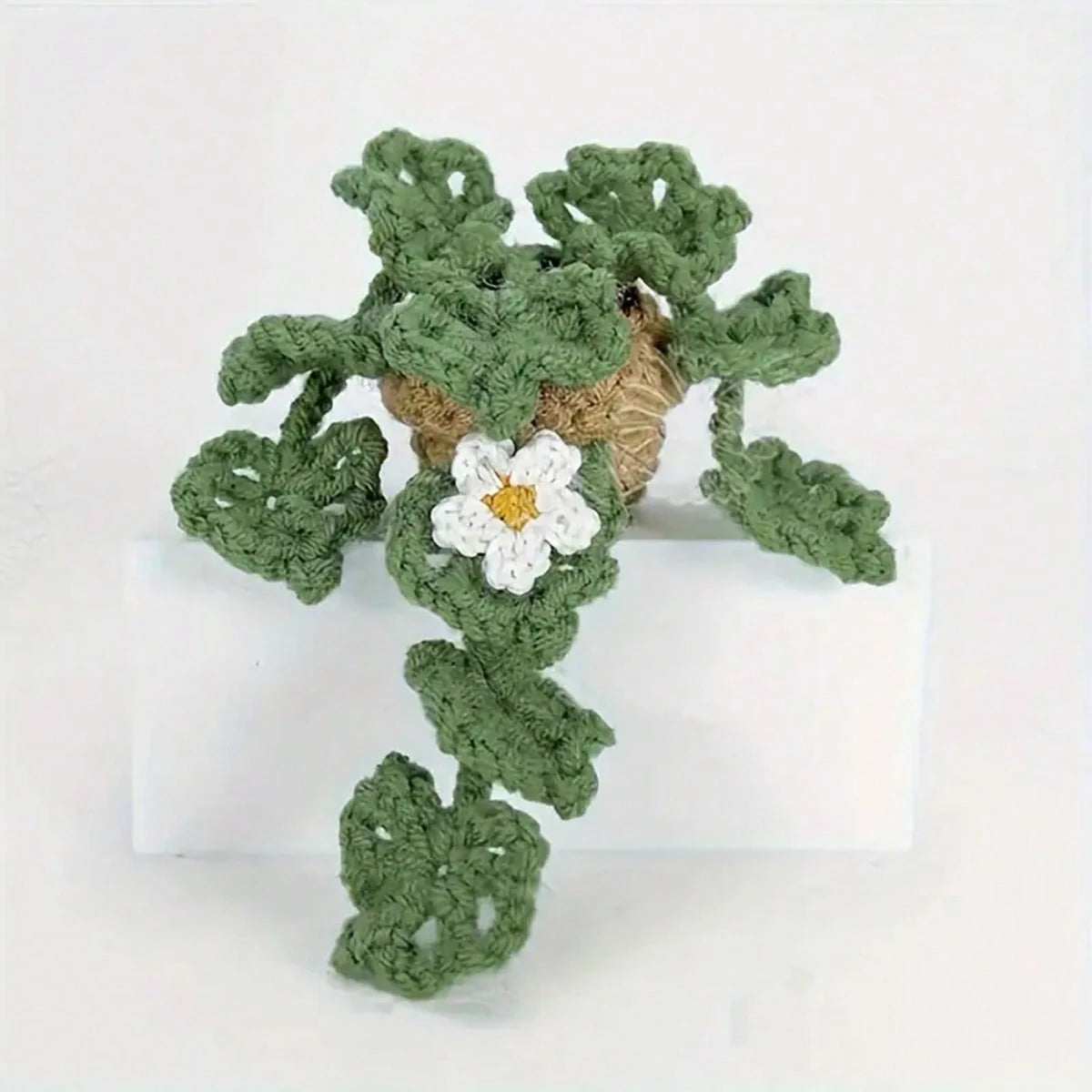 1pc Handmade Knitted Car Vent Hanging Basket, Car Decor Vent Clip Ornament, Gift For Car Vent Planter