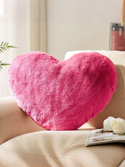 1pc Heart-Shaped Throw Pillow, Cute Heart-Shaped Decorative Cushion, Soft Decorative Pillow, Suitable For Sofa, Bedroom, Living Room, Home Decor, Room Decor, Party, Wedding, Valentine's Day, Spring/Su