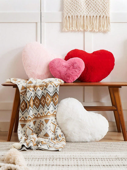 1pc Heart-Shaped Throw Pillow, Cute Heart-Shaped Decorative Cushion, Soft Decorative Pillow, Suitable For Sofa, Bedroom, Living Room, Home Decor, Room Decor, Party, Wedding, Valentine's Day, Spring/Su