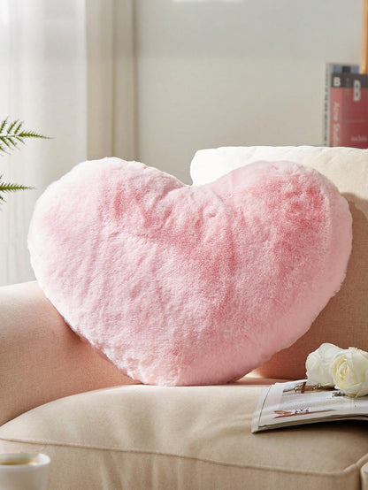 1pc Heart-Shaped Throw Pillow, Cute Heart-Shaped Decorative Cushion, Soft Decorative Pillow, Suitable For Sofa, Bedroom, Living Room, Home Decor, Room Decor, Party, Wedding, Valentine's Day, Spring/Su