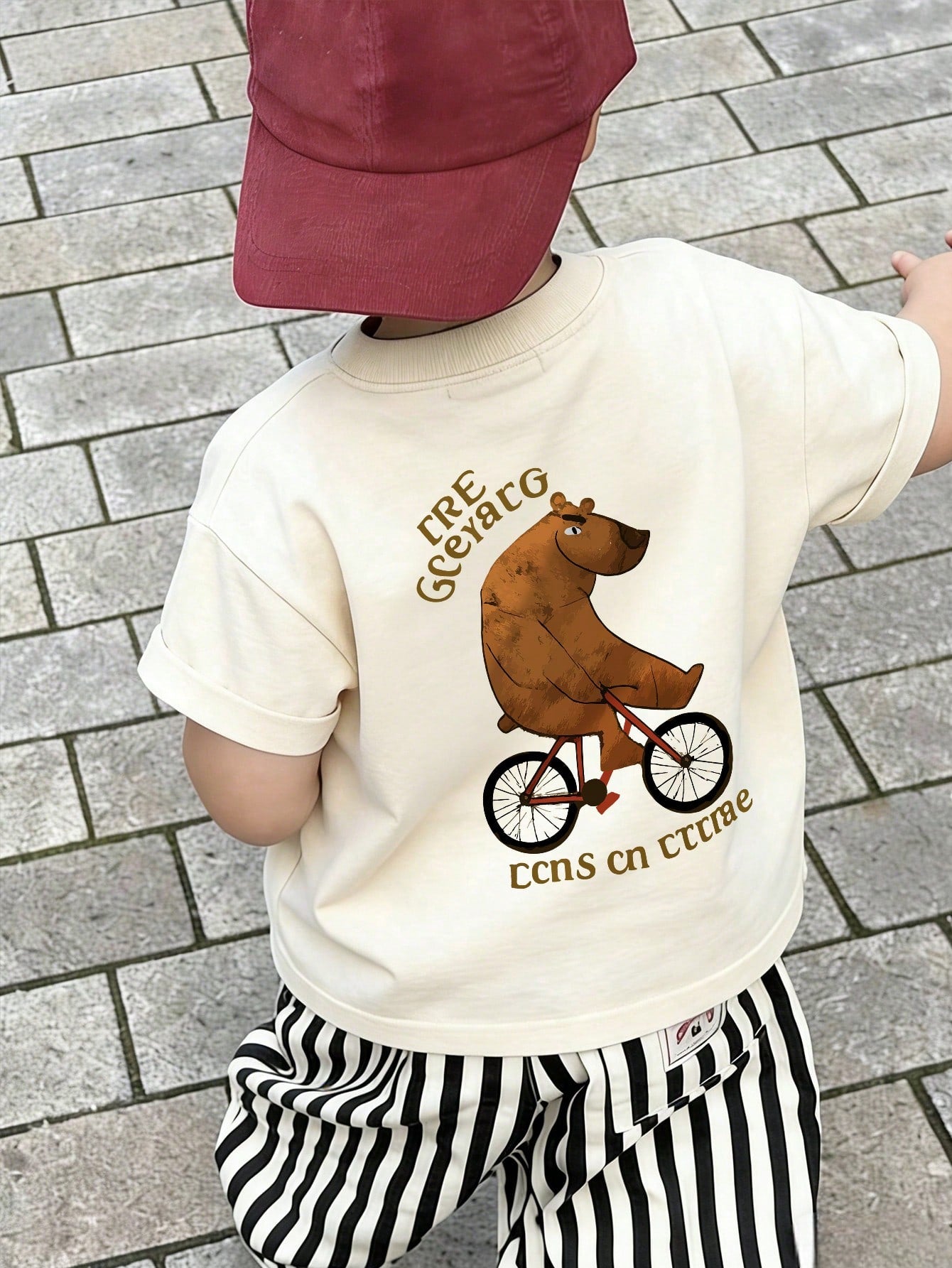 1pc Infant/Toddler Boys' Creative Cartoon Graphic Letter Slogan Print Basic Round Neck Short Sleeve T-Shirt, Casual Fashion Baby Boy Clothes
