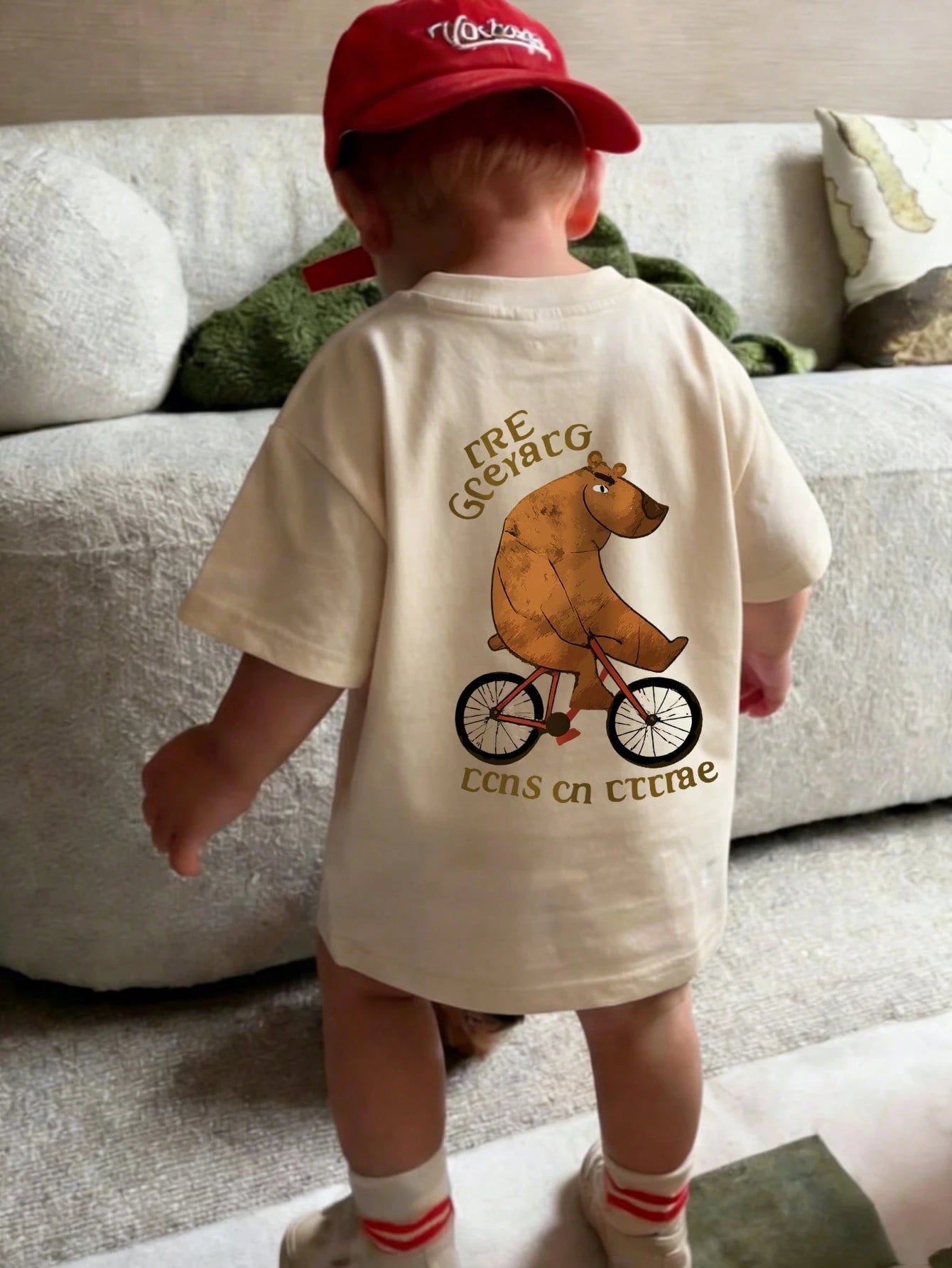 1pc Infant/Toddler Boys' Creative Cartoon Graphic Letter Slogan Print Basic Round Neck Short Sleeve T-Shirt, Casual Fashion Baby Boy Clothes