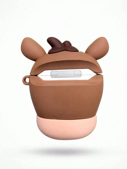 1pc Japanese Style Cute Pony 3D Shaped Earphone Case Compatible With Apple 4 Earphone Protective Shell Pro 3/Pro 2 2nd/3rd Generation New Silicone Soft Cover