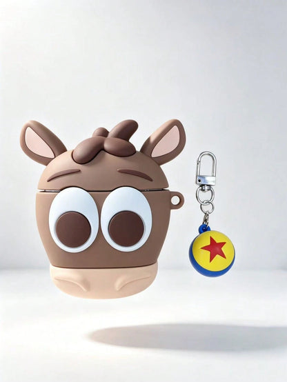 1pc Japanese Style Cute Pony 3D Shaped Earphone Case Compatible With Apple 4 Earphone Protective Shell Pro 3/Pro 2 2nd/3rd Generation New Silicone Soft Cover