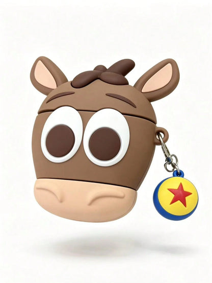1pc Japanese Style Cute Pony 3D Shaped Earphone Case Compatible With Apple 4 Earphone Protective Shell Pro 3/Pro 2 2nd/3rd Generation New Silicone Soft Cover