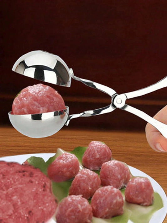 1pc Kitchen Convenient Stainless Steel Large Meatball Maker!Convenient Squeezing Stainless Steel Meatball Device- Perfect For Outdoor Camping And Kitchen Use, Non-Stick And Easy To Clean