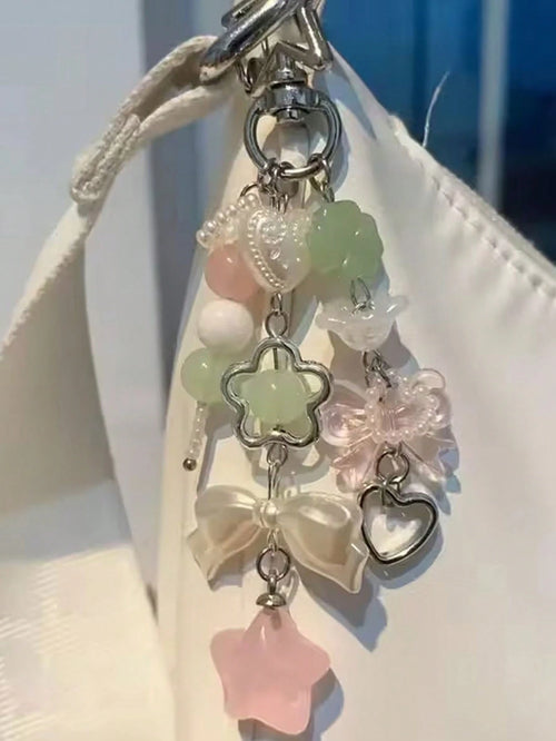 1pc Korean Style Fresh Green Acrylic Forest Keychain Pendant, Suitable For Car Keys, Phones, Bags, Lightweight And Durable, Minimalist Design For Daily Use