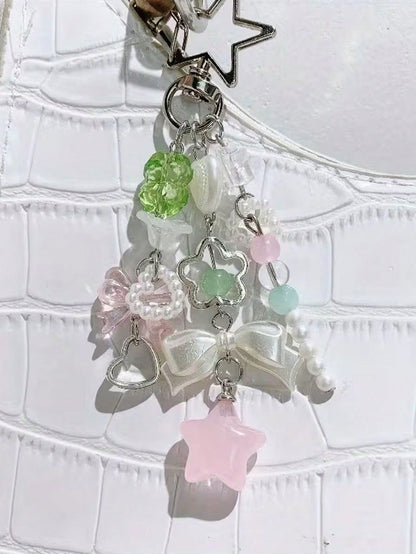 1pc Korean Style Fresh Green Acrylic Forest Keychain Pendant, Suitable For Car Keys, Phones, Bags, Lightweight And Durable, Minimalist Design For Daily Use