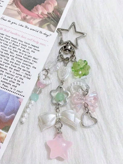 1pc Korean Style Fresh Green Acrylic Forest Keychain Pendant, Suitable For Car Keys, Phones, Bags, Lightweight And Durable, Minimalist Design For Daily Use