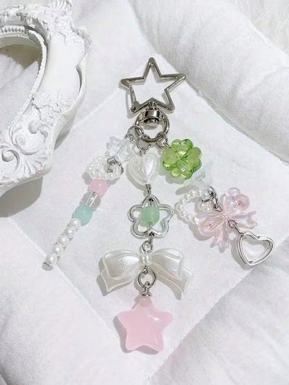 1pc Korean Style Fresh Green Acrylic Forest Keychain Pendant, Suitable For Car Keys, Phones, Bags, Lightweight And Durable, Minimalist Design For Daily Use